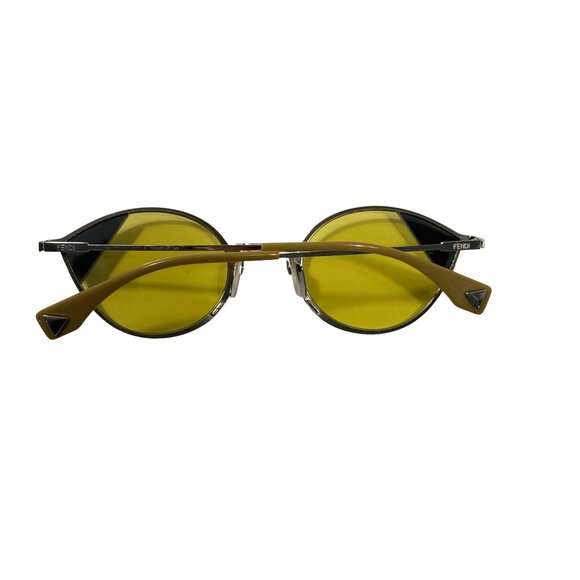 FENDI Cut Cat Eye Sunglasses in Silver With Yellow Tint main image 10